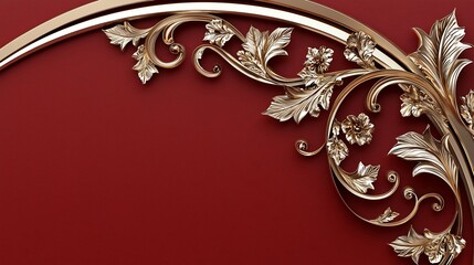 Aufkleber - elegant gold frame design on a vibrant red background providing a luxurious and celebratory setting 