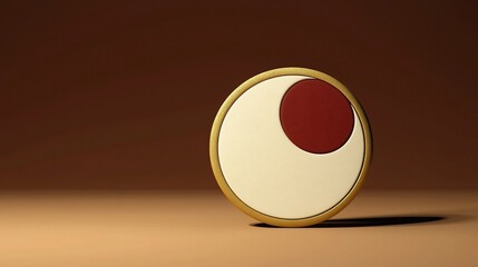 Poster - Balanced and harmonious yin yang symbols in a sophisticated red and gold 3D The minimalist text friendly composition showcases the duality and contrast of this iconic Asian spiritual concept