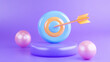 © Pichanan - Achieve your goals with vibrant bullseye and arrow, symbolizing success and focus