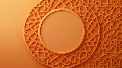 Poster - Elegant circular golden ornaments with traditional festive patterns ornate and decorative design 3D with copy space for text or overlays