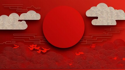 Poster - Elegant and Vibrant Modern Chinese Geometric 3D Pattern Frame Design with Clean Text Placement for Branding Marketing Packaging Presentations and Digital Applications