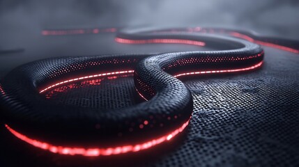 Poster - Glowing Abstract Dragon Tail Design with Seamless Text Area a Stunning 3D Featuring Vibrant Textures Captivating Shapes and a Futuristic Aesthetic