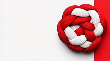 Poster - Elegant Traditional Chinese Knot with Bold Color Accents 3D Abstract graphic design texture pattern with editable text field for modern stylish creative concepts and ideas