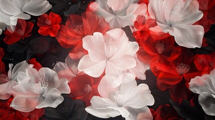 Poster - Stunning and radiant floral design composition with open text field for spring or greeting card  3D digital with vivid colors patterns and textures
