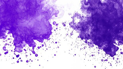 Poster - Abstract Purple Watercolor Splashes and Blobs on White Background