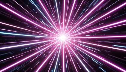 Aufkleber - Pink and blue neon lights converge into a bright center