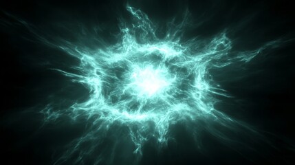 Wall Mural - abstract teal energy burst celestial plasma illumination