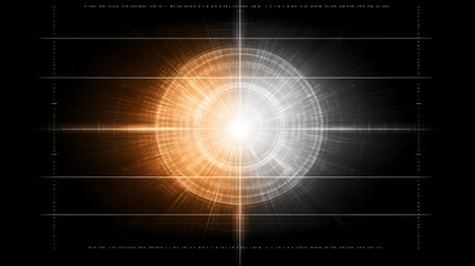 Poster - Abstract Technology Background with Glowing Circular Design