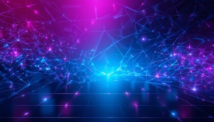 Poster - Abstract Purple And Blue Network Connections Design