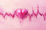 Heart with a pulsating heartbeat symbol.