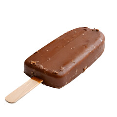 chocolate ice cream bar on wooden stick 
PNG style, transparent        
