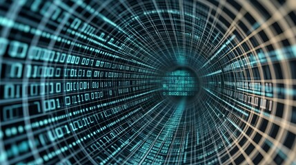 Poster - digital data stream tunnel abstract technology visualization