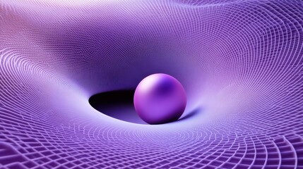 Sticker - Purple sphere in a gridded, swirling vortex.