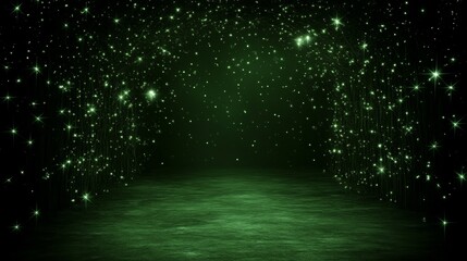Poster - Emerald Stardust Magical Green Glimmering Stage