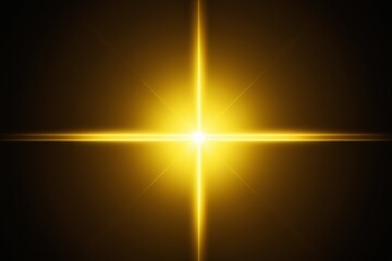 Wall Mural - a bright yellow cross on a black background