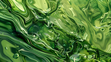 Wall Mural - Abstract swirls of green liquid with texture. Suitable for backgrounds, wallpapers, and banners. Dynamic and flowing design.