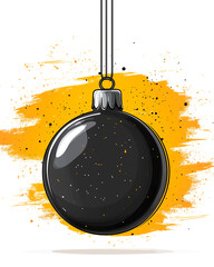 Wall Mural - a shiny black ornament hanging from a string