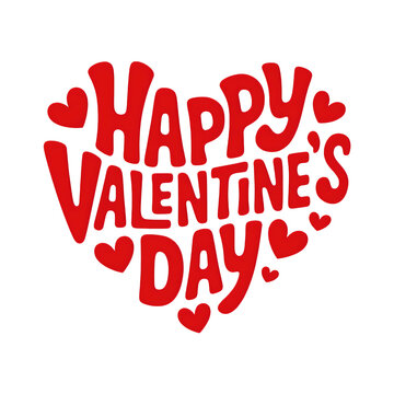Happy Valentines Day Typography Heart Shape Design For T-Shirt. Happy Valentines Day Background