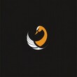 © Molesay - Abstract swan logo design, elegant bird icon.