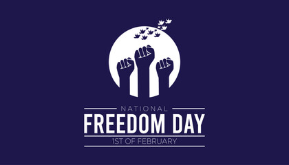 National Freedom Day creative concept design. Vector template for banner, greeting card, poster, prints, social media, flyer ,with background.