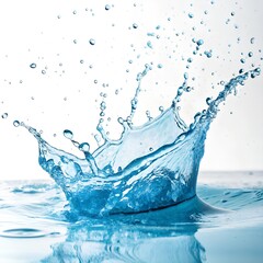 Poster - Blue water splash isolated on white background