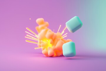 Poster - Explosive color burst abstract design digital art vibrant environment creative viewpoint modern concept