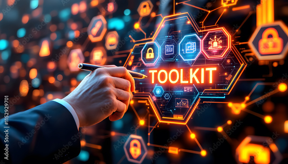 Digital Toolkit Technology Concept, Cybersecurity Tools and Resources ...