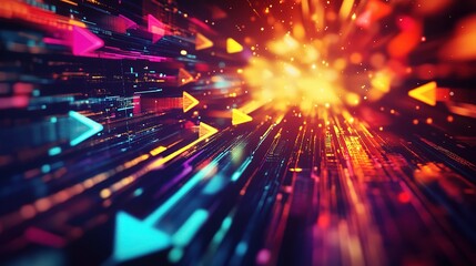 Poster - Abstract Digital Transformation Chart with Colorful Arrows