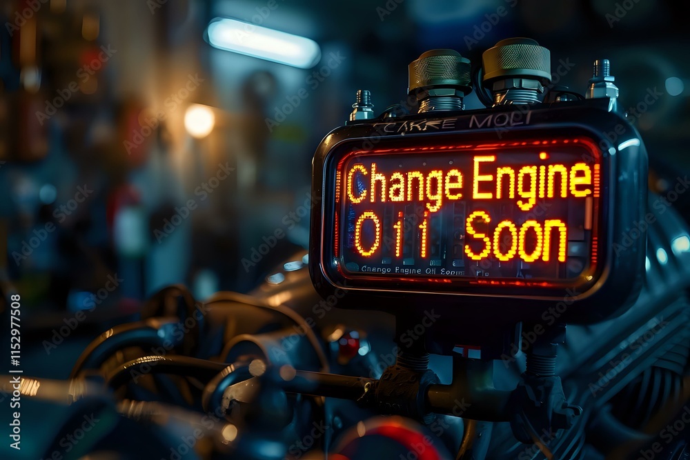 Vehicle Engine Oil Change Indicator System: Digital Display Shows ...