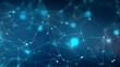© yonshan - Digital blue network dotted line connection graphics poster background
