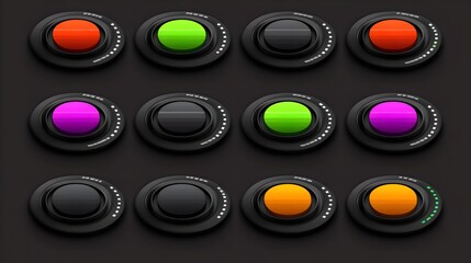 Poster - Interactive color controls digital interface graphic design studio setting top-down view user experience