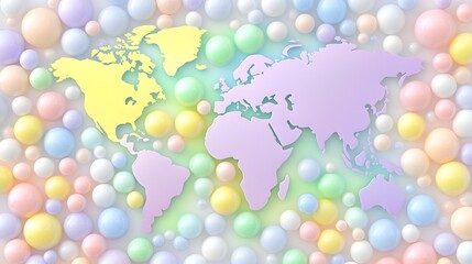 Poster - Global map design with colorful background digital art creative concept vibrant environment