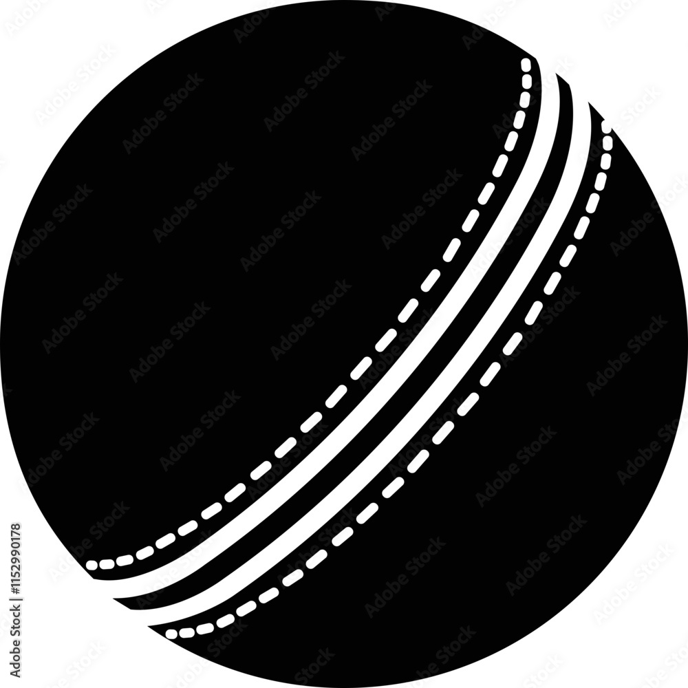 Cricket Ball icon in trendy flat and line style isolated on transparent ...