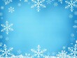 © Chalermrach - Frozen snowflake pattern on a serene blue Christmas background with ample space for text or postcards, texture, snow