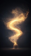 Poster - Flowing ribbons of light intertwining in a dark space abstract art mystical environment creative concept