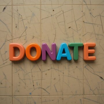 Colorful Letters Spelling 'Donate' Vibrant Design Inspiration