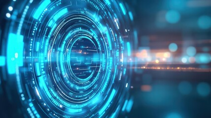 Aufkleber - Blockchainpowered licensing agreements visualized as glowing holographic contracts, detailed corporate backdrop, blue and silver tones, ultrahigh realism