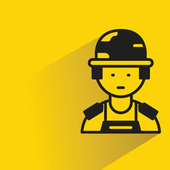 Poster - soldier icon with shadow on yellow background