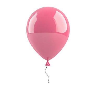 3d rendering icon pink balloon illustration PNG. cartoon minimal style on transparent isolated background.