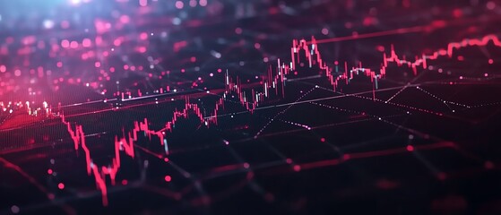 Leinwandbilder - Bullish candlestick graph on dark background, stock market trend analysis, financial investment trading, vector illustration for business and economy