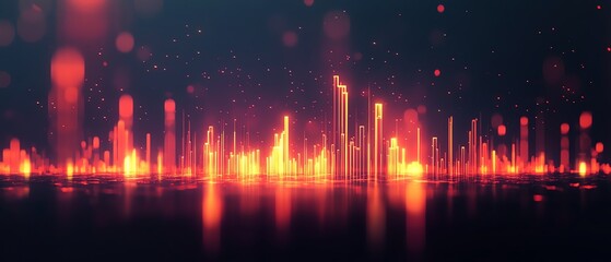 Leinwandbilder - Bullish candlestick graph on dark background, stock market trend analysis, financial investment trading, vector illustration for business and economy
