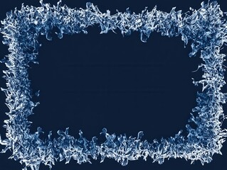 Poster - Abstract Blue Ice Crystal Frame: A Stunning Winter Wonderland Design