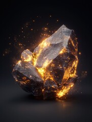 Poster - Cosmic shards erupting with radiant energy digital art abstract space dark background illuminated concept