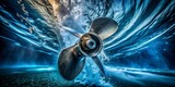 Close-up Long Exposure of Outboard Motor Propeller Rotating in Water