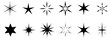© Julisart - Set of diverse stars. Glow and glitter effects collection. hand drawn sketch sparkle star shine icons. Design elements isolated on background