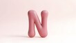© klakonstudio - Pink 3D Letter N on a Pale Background