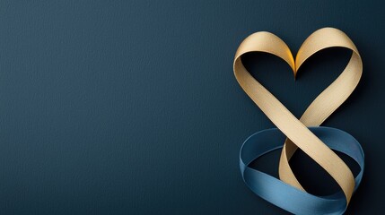 Poster - Creative heart-shaped ribbon design studio graphic art minimalistic environment aesthetic viewpoint love concept