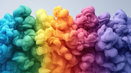 Aufkleber - Vibrant color explosion art studio digital artwork abstract environment close-up view creative expression