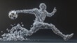 © Qaqas - Silhouette of a football player from the particles. The player consists of small circles.