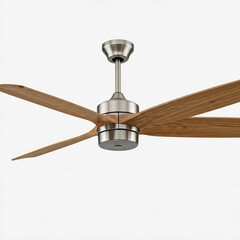 modern ceiling fan with walnut blades and brushed nickel finish